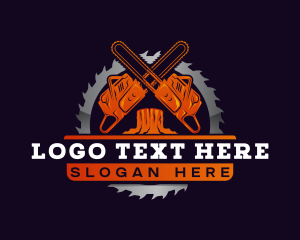 Forestry - Chainsaw Log Cutter logo design
