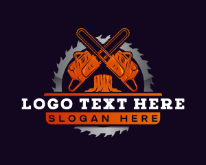 Industrial - Chainsaw Log Cutter logo design