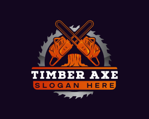 Chainsaw Log Cutter logo design