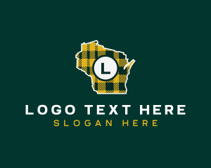 Map - Wisconsin State Flannel logo design