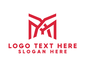 Red Abstract M Logo