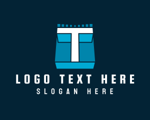 Initial - Futuristic Letter T Technology logo design