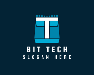 Bit - Futuristic Letter T Technology logo design
