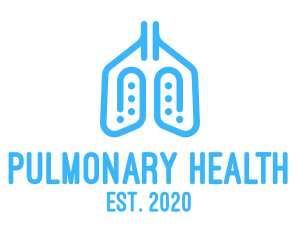 Pulmonary - Blue Respiratory Lungs Clip logo design