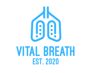 Breathing - Blue Respiratory Lungs Clip logo design