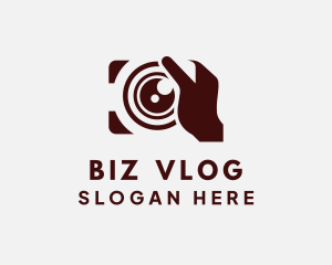 Vlog - Maroon Camera Vlog logo design