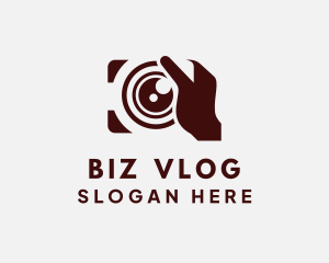 Maroon Camera Vlog logo design