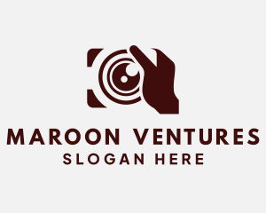 Maroon Camera Vlog logo design