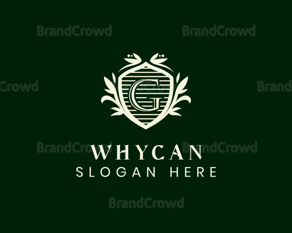 Ornate Floral Shield Logo