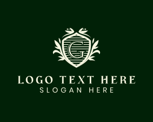 Ornate Floral Shield Logo