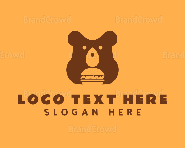 Burger Food Bear Logo