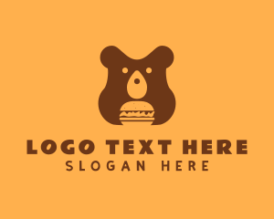 Grizzly - Burger Food Bear logo design