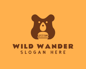 Burger Food Bear logo design