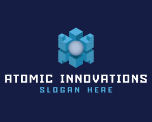 Isometric Cube Sphere logo design