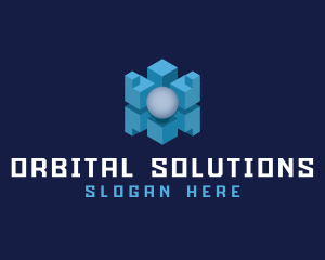 Orb - Isometric Cube Sphere logo design