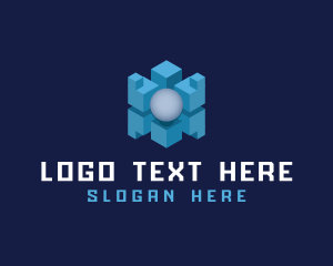 Abstract - Isometric Cube Sphere logo design