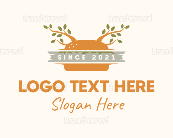 Vegan Hamburger Banner Logo