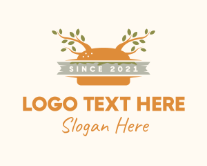 Cafeteria - Vegan Hamburger Banner logo design