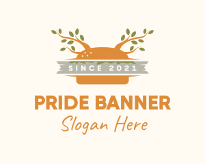 Vegan Hamburger Banner logo design