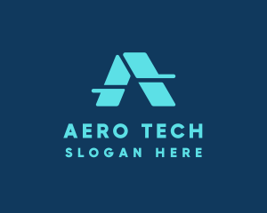 Blue Tech Letter A  logo design