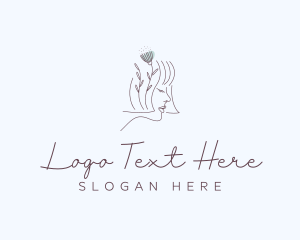 Hair - Floral Hair Beauty Lady logo design