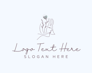 Skin Care - Floral Hair Beauty Lady logo design