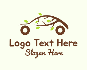 Wood - Organic Eco Friendly Car logo design