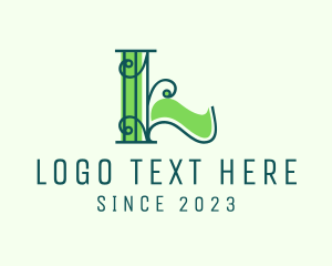 Conservationist - Elegant Vine Letter L logo design