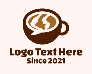 Coffee Lounge - Chat Bubble Cup logo design