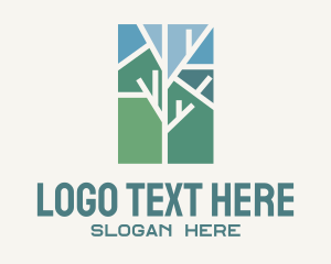 Earth - Tree Branch Mosaic logo design