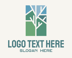 Forest - Tree Branch Mosaic logo design