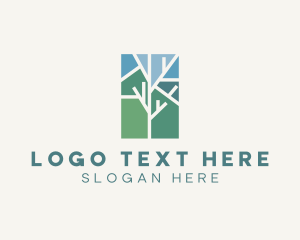 Eco - Tree Branch Mosaic logo design