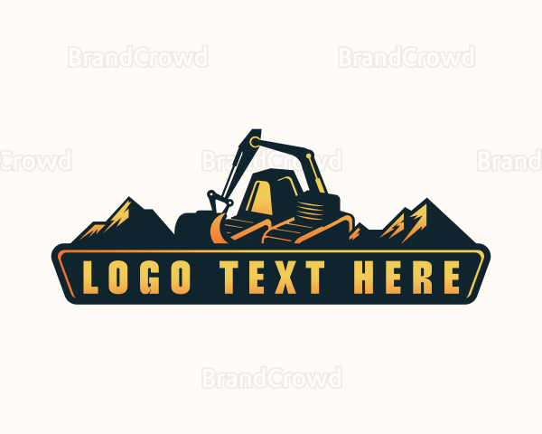 Excavator Excavation Construction Logo