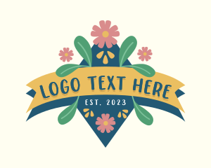 Handcrafted - Handcrafted Floral Banner logo design