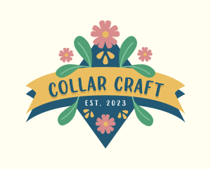 Handcrafted Floral Banner logo design