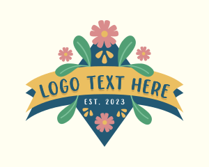 Handcrafted Floral Banner Logo