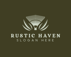 Rustic Garden Rake logo design