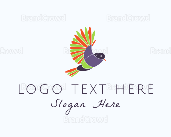 Colorful Bird Finch Logo