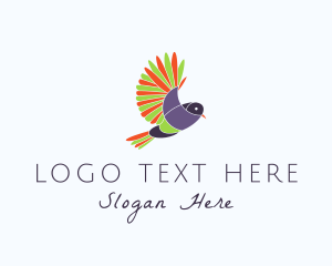 Tropical Bird - Colorful Bird Finch logo design