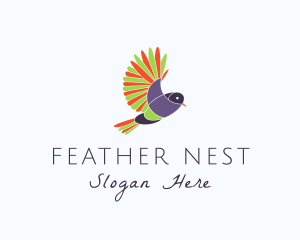 Colorful Bird Finch logo design