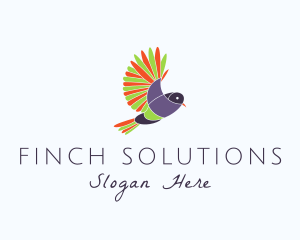 Finch - Colorful Bird Finch logo design