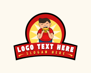 Character - Boy Hamburger Snack logo design