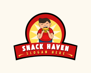 Boy Hamburger Snack logo design