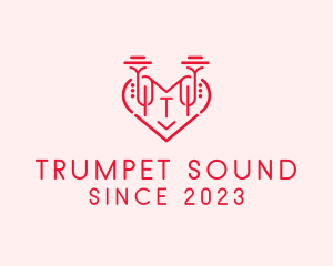 Trumpet - Music Trumpet Heart logo design