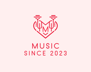 Music Trumpet Heart logo design