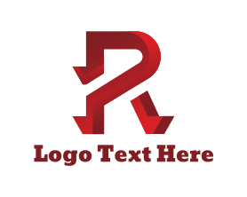 Serif - Red Shadow R logo design