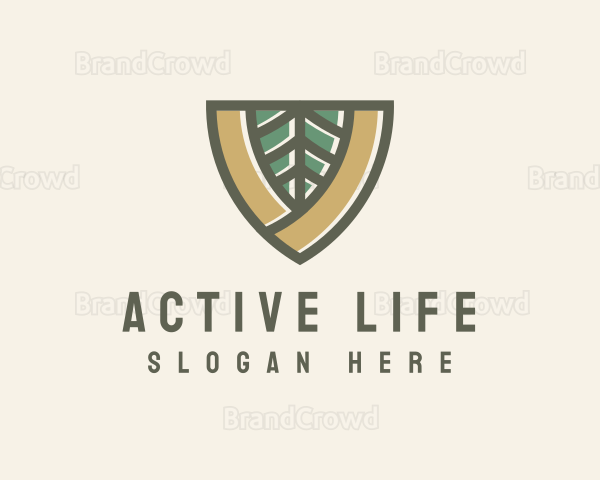 Botanical Leaf Shield Logo
