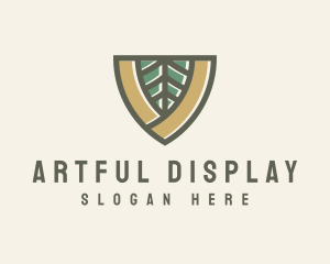 Botanical Leaf Shield  logo design