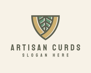 Botanical Leaf Shield  logo design