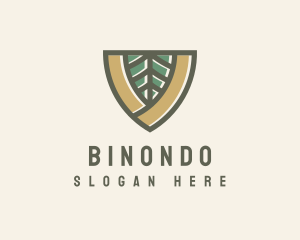 Farmer - Botanical Leaf Shield logo design